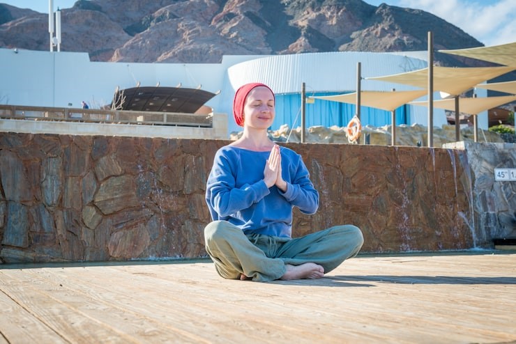 Participants practicing in-person meditation in Las Vegas