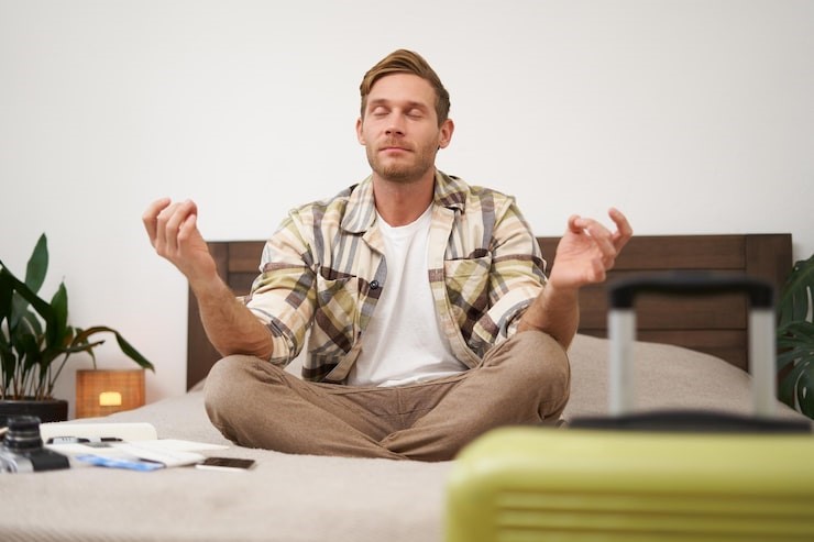 Person practicing stress-relief meditation in Nevada class