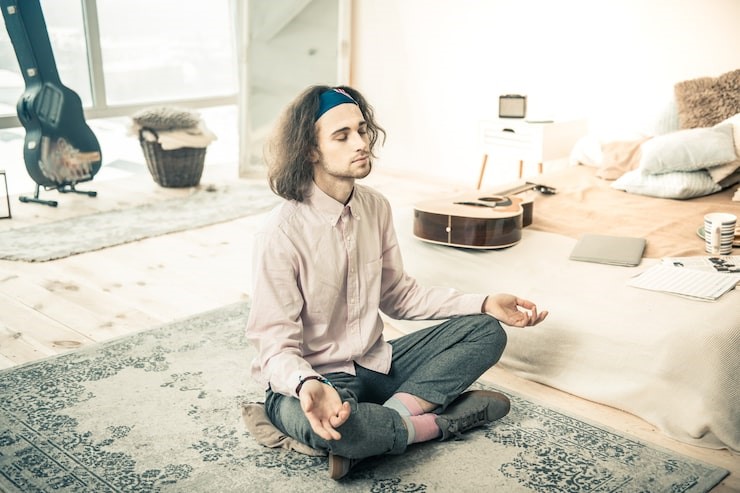 Individual practicing secular meditation in Nevada
